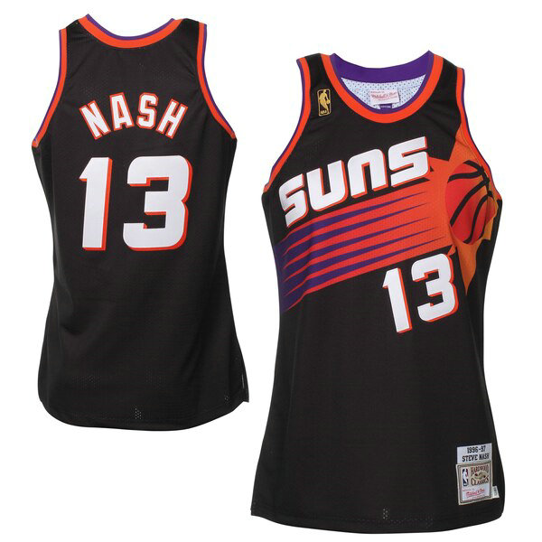 Maillot nba Phoenix Suns 1996-1997 Homme Ness Steve Nash 13 Noir